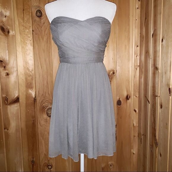 J. Crew gray strapless Arabelle short dress 6P - Picture 1 of 8